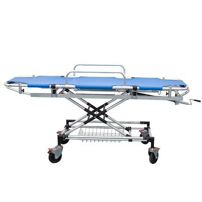 คุณภาพ  Blue Aluminum Alloy Emergency Ambulance Stretcher Bed For First Aid โรงงาน